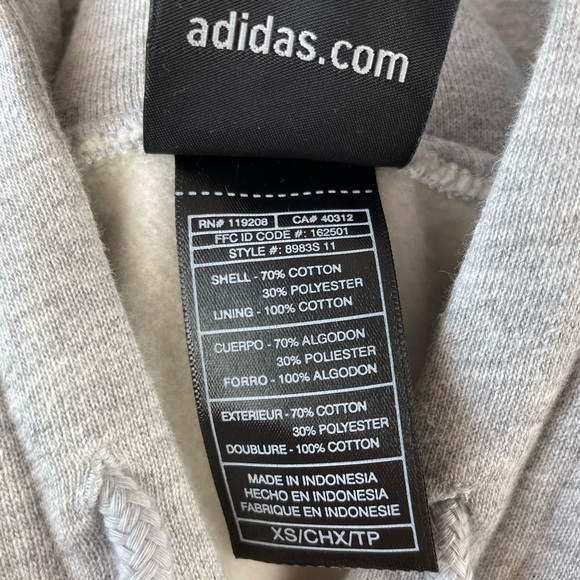 NWT Adidas Gray Hoodie Size XS - Picture 7 of 7